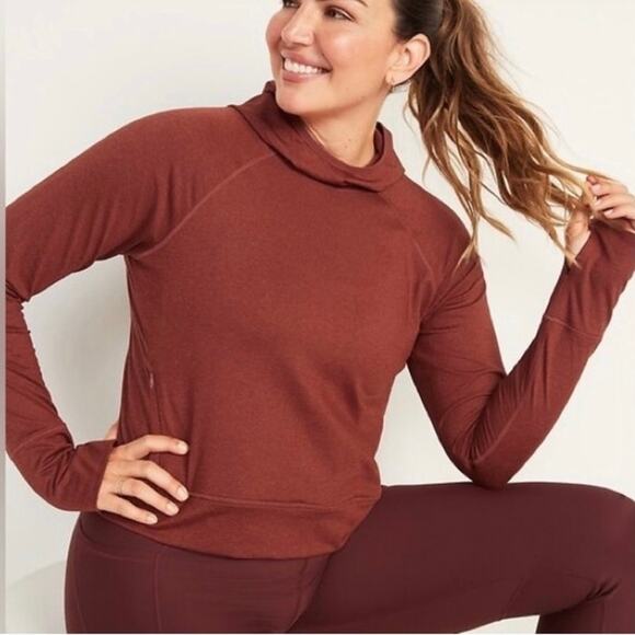 Old Navy NWT CozeCore Burnt Orange Cropped Hoodie XL - Picture 1 of 10